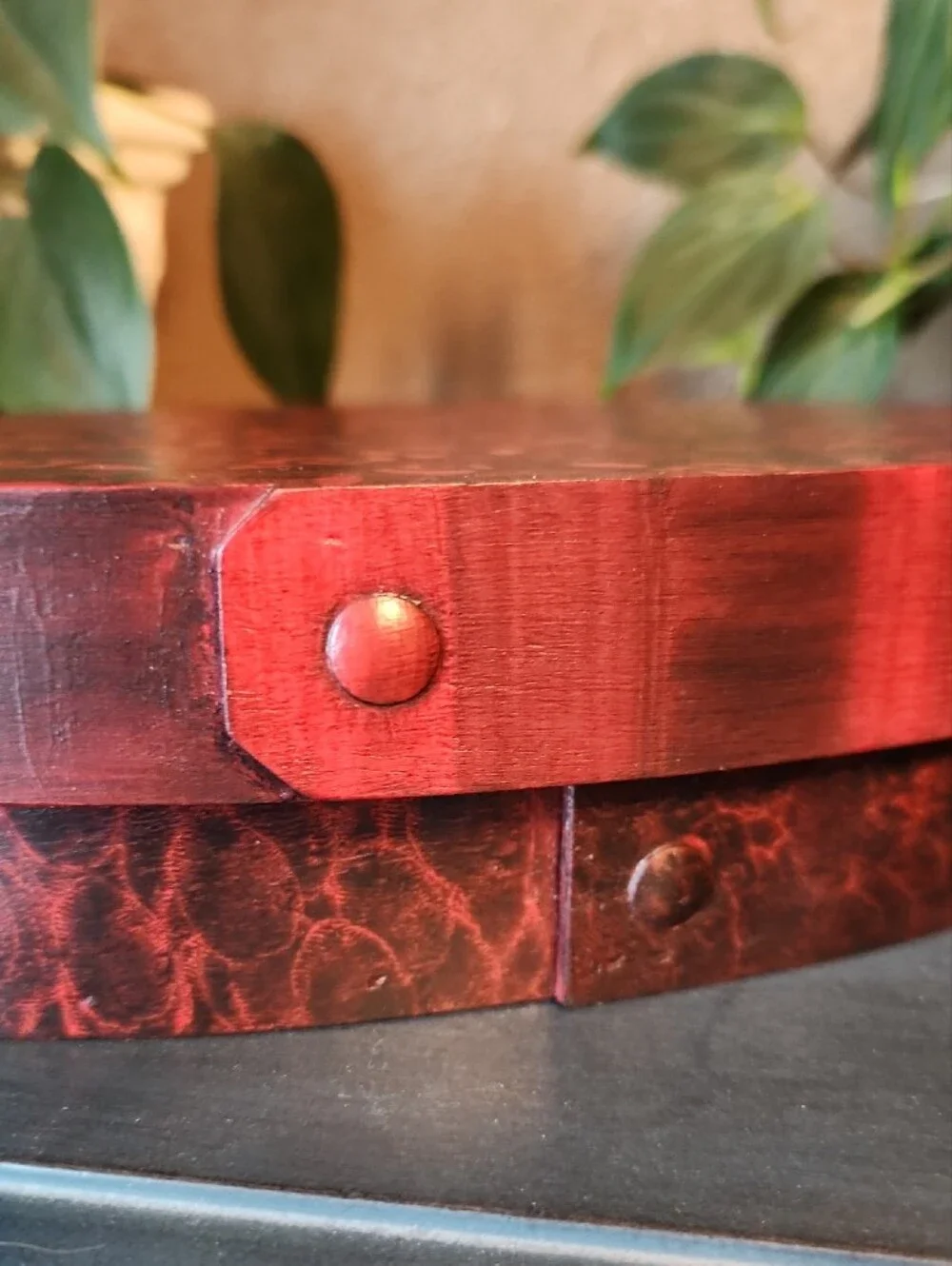 Shaker Style Grain Painting Oval Box Signed By Artist EUC